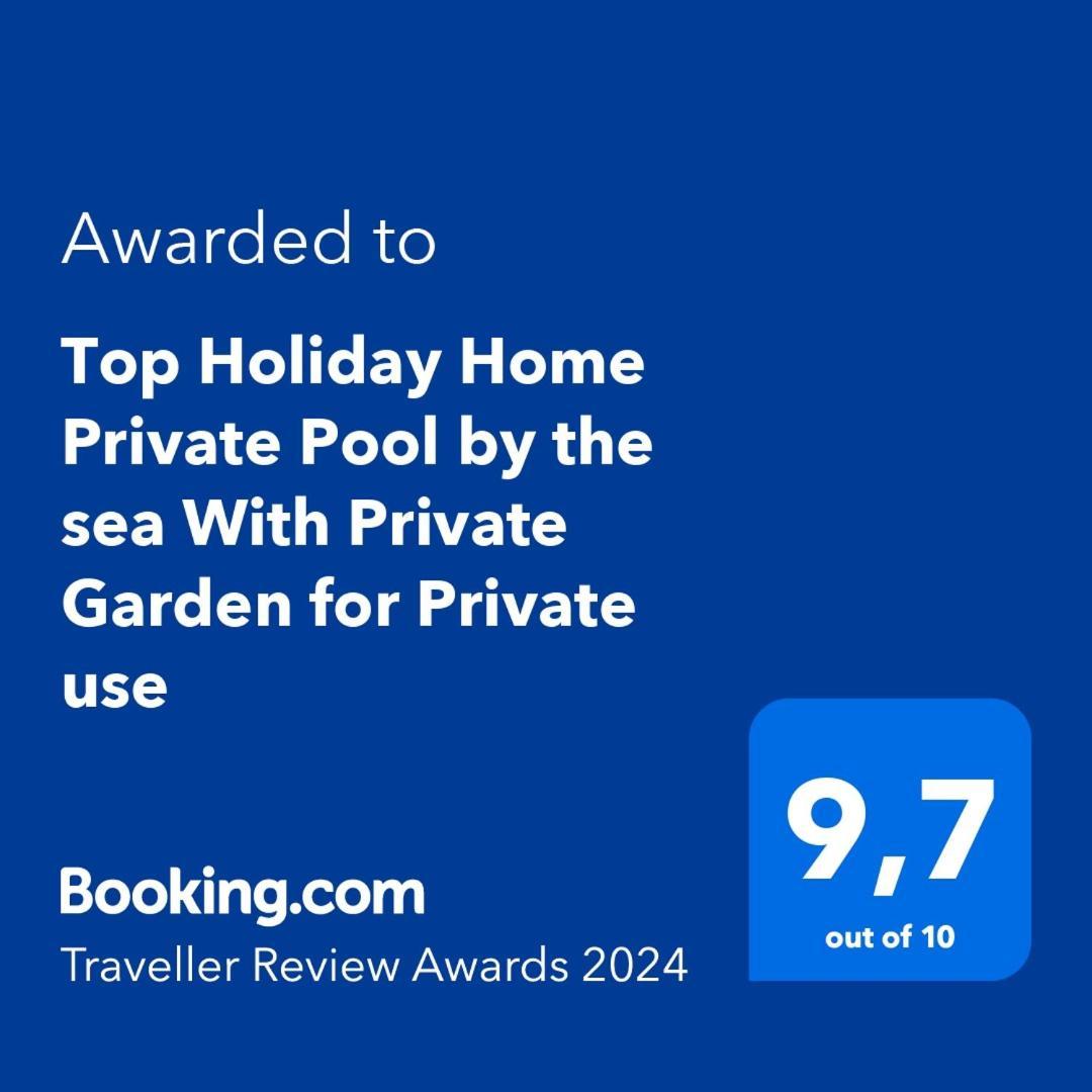 Top Holiday Home Private Pool By The Sea With Private Garden For Private Use โคโรนิ ภายนอก รูปภาพ